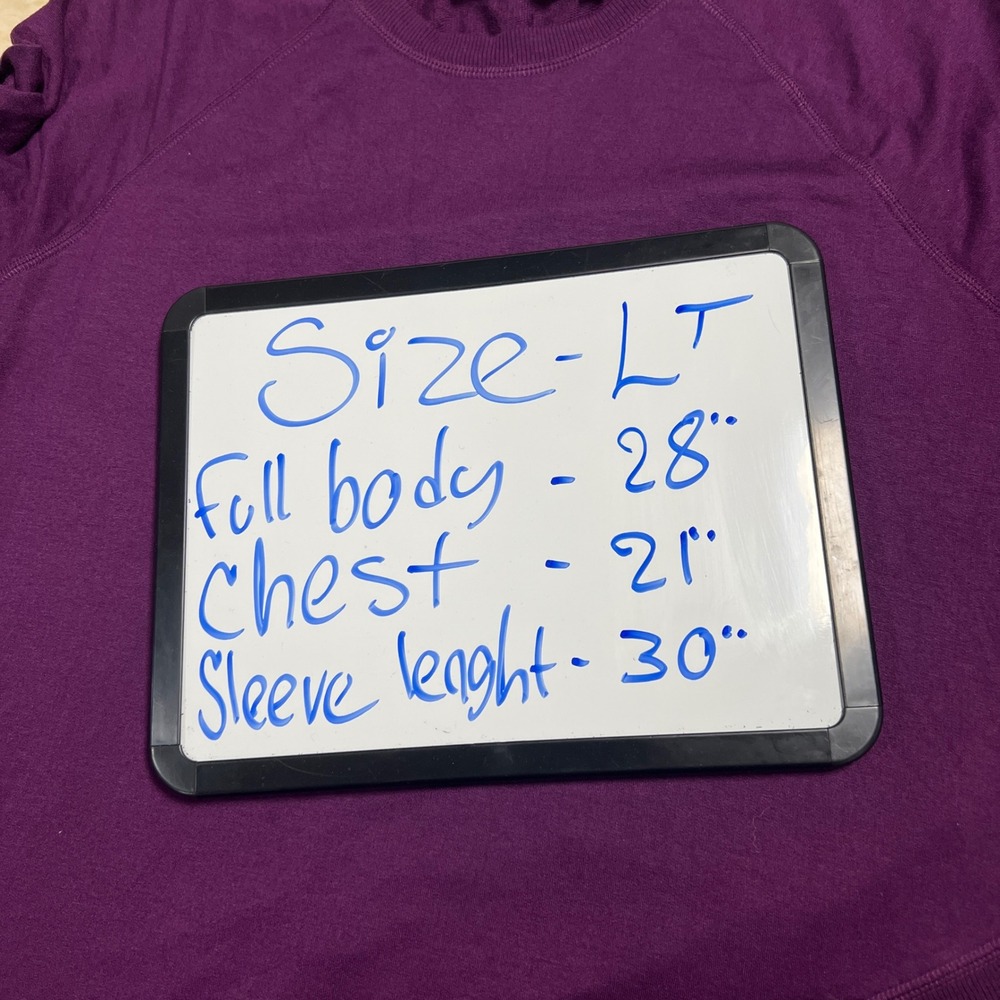 Athleta Purple Tulip Hem Crewneck Sweatshirt Womens Size LT Large Tall Raglan - Picture 10 of 10